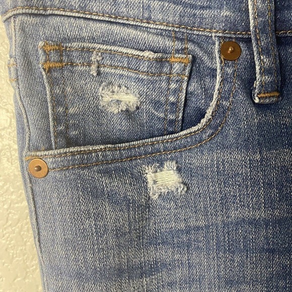 Madewell Women Jeans 9" High Rise Skinny Blue Wash Denim Stretch Fray Hem Sz 25" - Picture 6 of 11